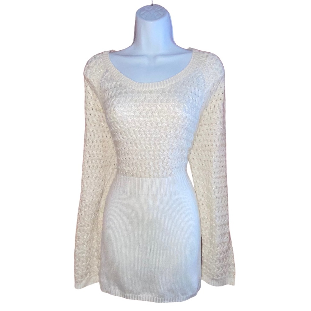 Seventh Avenue Cream And Gold Knit Tunic Sweater - Women’s Size XL